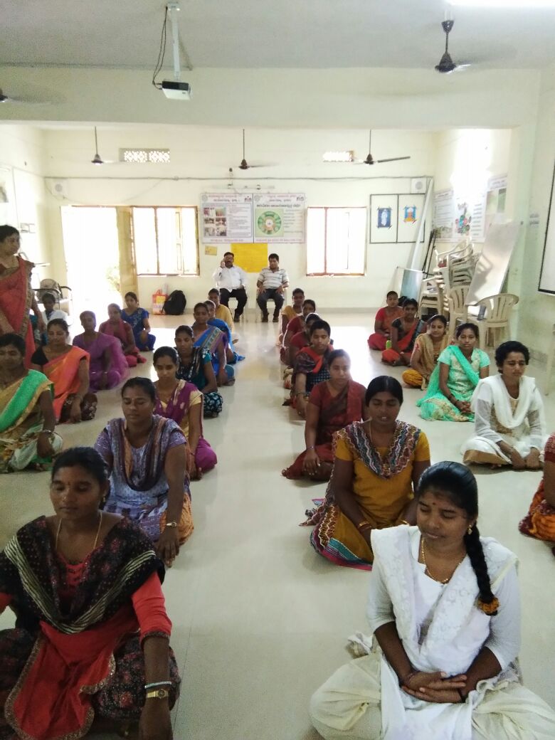 Yoga session for participants before training program