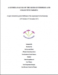 Internship Report (Gender Analysis of ME &amp; Collective Farming)